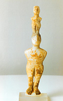 Female double figure.  Marble, height 21.6 cm. Paros/Cyclades, Greece, 2,500 BC.