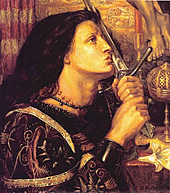 Joan of Arc Kisses the Sword of Liberation (1863) by Dante Gabriel Rossetti